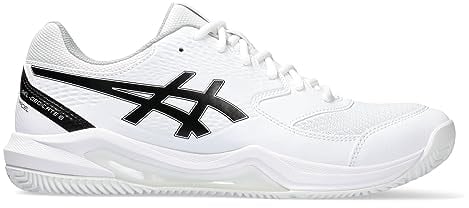 ASICS Herren Gel-Dedicate 8 Padel Sneaker, Weiss/SCHWARZ, 46 EU
