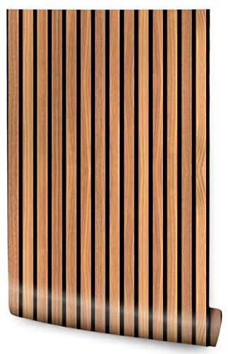 Muralo Vlies Tapete LAMELLE Holz Imitation Bretter Moderne Muster Wandtapete Wanddeko Wohnzimmer Gästezimmer Schlafzimmer Rollen Br. 53 cm x Lä. 10 m