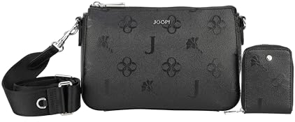 Joop! - decoro stampa jasmina Schultertasche in Schwarz, Umhängetasche für Damen mit Reißverschluss