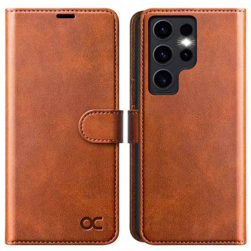 OCASE Compatible with Samsung Galaxy S24 Ultra Case, Premium PU Leather Wallet Phone Case with [Card Holder][RFID Blocking][TPU Inner Shell]Shockproof Flip Cover for Galaxy S24Ultra 5G 6.8 Inch, Brown