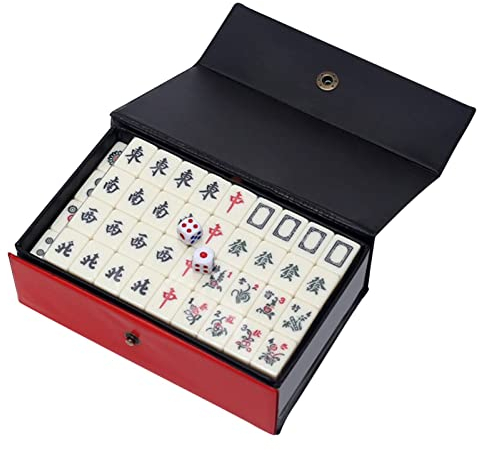 Kaxenig Mahjong Set, Mahjong-Set In Reisegröße, 144 Mahjong Fliesen Majhong Spiel, Traditionelles Chinesisches Mahjong Set, Für Freizeit Reise Par Familienspiele