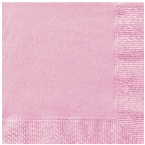Unique 80071 - Serviettes en Papier - 13 cm - Couleur Rose Pastel, Paquet de 20 (Lot de 1)