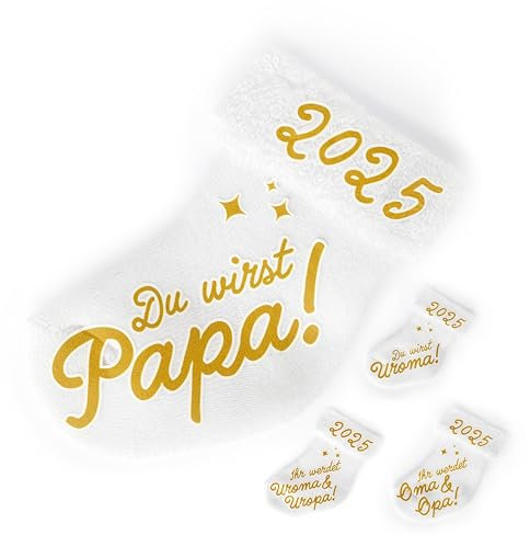 goldprintz I Du wirst Papa I Schwangerschaft verkünden 2025 I goldig bedruckte Babysocke I Wir bekommen ein Baby verkünden I Verkündung Schwangerschaft I Baby Überraschung I Babynews verkünden