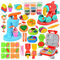 SCBOY Set di 51 Pezzi Formine per Plastilina per Bambini DIY Macchina per Il Gelato Macchina per Pli Hamburger Macchina per l'argilla Accessori Impastare Regalo Giocattolo Ragazza E Ragazzo 3-12 Anni