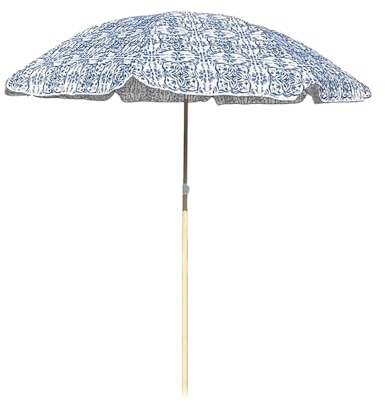 Parasol de jardin rétro chinois de 180 cm avec inclinaison, petit parasol de plage extérieur portable, poteau en fer à grain de bois, parasol de protection UV UPF50+