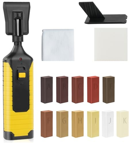 ACWOO Laminat Reparaturset, Parkett Reparaturset, Vinylboden Reparaturset, 11 Farben Hartwachs für Holzkitt PVC Vinylboden Holzböden Möbel Arbeitsplattet, Reparatur Set