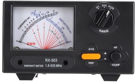 SWR Power Meter, Digital Watt Meter with LED Backlight, Fork Table Display, 2W 20W 200W Standing Wave Meter 1.8MHz to 525MHz for 2 Way Radio,