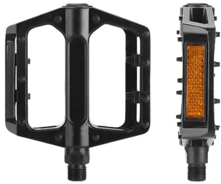 JJYHEHOT Bike Pedals, Bicycle Pedals Road Bike, Bicycle Pedal Sets With Reflective Strips, 9/16'' Non-Slip Aluminum Replacement Pedals, Bike Pedal For Universal Mountain Bike Road Bike Trekking Bike