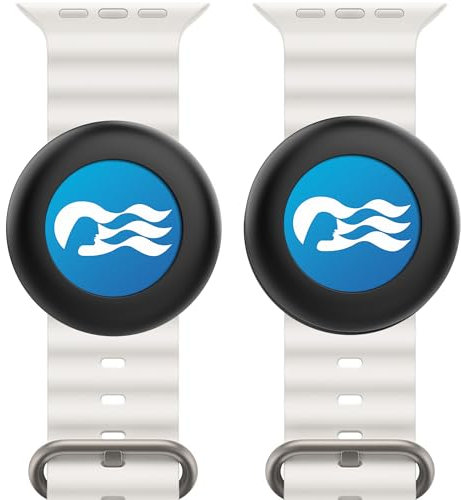 DDJ Princess Cruise Medaillonhalter für 2023, 2024 & 2025, Armbandadapter, auch für AirTag-Hundehalsbandhalter, extrem robust und leicht (Schwarz/Schwarz)