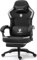 Dowinx Gaming Stuhl Stoff mit Frühling Kissen, Massage Gaming Sessel mit Fußstütze, Ergonomischer PC Stuhl Gamer Stuhl Bürostuhl 150 kg Belastbarkeit, Schwarz