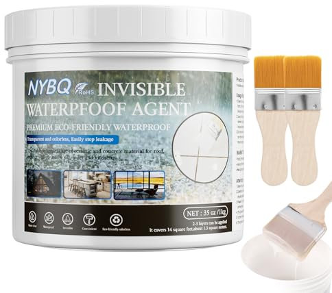 35OZ(1KG) Transparent Waterproof Coating,Super Strong Waterproof Insulation Sealant,Liquid Sealant for Roofs, Walls, Indoor & Outdoor Coating