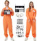 KUKIKUKI Prisoner Costume for Men Women, Orange Prisoner Jumpsuit Adult Prisoner Dress, Halloween Carnival Inmate Costume Prisoner Costume Adults