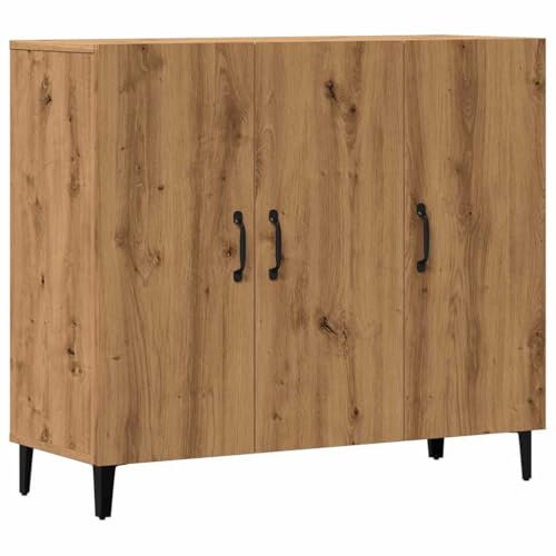 vidaXL Sideboard Artisan-Eiche 90x34x80 cm Holzwerkstoff, Schrank, Highboard, Home Organizer, Lagerschrank, Beistellschrank, Wohnzimmerschrank