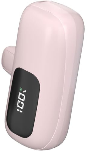 Galeces Mini Batterie Externe 5000mah USB C Portable Power Bank QC PD 20W Charge Chargeur Rapide Petite Powerbank pour Iphone 16/15 Samsung S21 Ipad Android-Rose