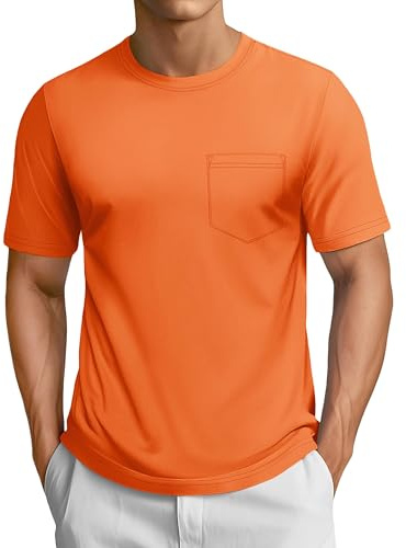 TACVASEN Men's Pocket T-Shirt Cotton Short Sleeve Moisture Wicking Tops Crew Neck Casual Basic Summer Tee Shirts