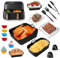 JNYLYFC Accessoires pour friteuse à air chaud Philips Dual Basket Airfryer 3000-5000 Series 6L/3L, 17 pièces Airfryer en silicone, y compris moule en silicone, grille de barbecue, moules à pain