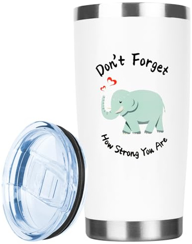 GOENMOOL Elephant Gifts for Women, Inspirational Gifts Mug for Her, 20oz | You are Stronger Than You Think, Birthday Gift, Mother's Day, Xmas Gifts, Keep Hot 6 Hours, Cold 12 Hours, Stainless Steel