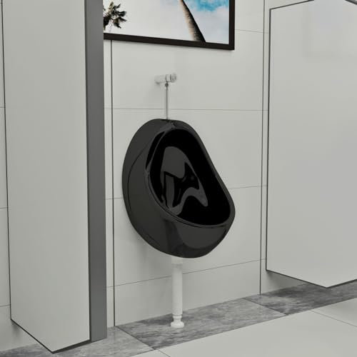 Snsowed Orinatoio Sospeso con Sciacquone in Ceramica Nero,Articoli di ferramenta,Prodotti Idraulici,Articoli Idraulici,WC e Bidet,Orinatoi-143992