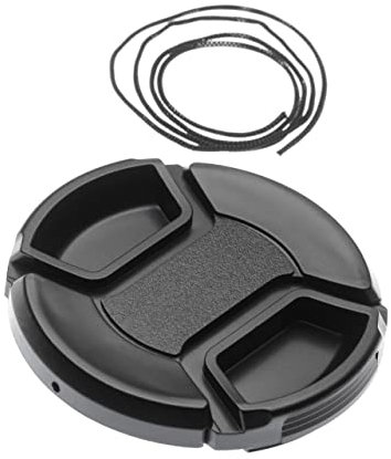 vhbw copriobiettivo 55 mm compatibile con Canon EF-M 11-22 mm 4-5.6 IS STM fotocamera - plastica nero, presa interna