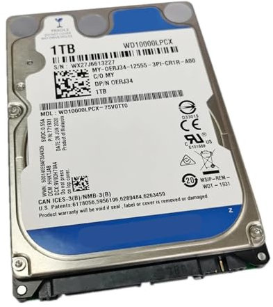 JXCHSWOU Disque Dur Interne SATA 2,5 Pouces, 80 Go, 160 Go, 250 Go, 320 Go, 1 to, 2 to, 4 to, for Ordinateur Portable et de Bureau, 5400-7200 TR/Min, 500 Go, 750 Go(1TBx2Pcs)