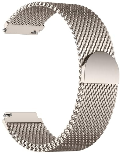 Oielai Metall Band 18mm für Garmin Venu 3s Venu 2s Armband, Magnetband für Vivoactive 4S Armband, Edelstahl Ersatzarmband für Forerunner 265s 255s Vivomove 3S Move 3S, Polarstern