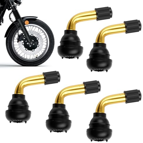 5 Stück PVR70 Schlauchlose Reifenventile, 90-Grad Ventiladapter, Abgewinkelte Ventilschäfte, Tubeless Ventile für Roller, Motorräder, Autos und Fahrräder