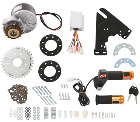 Elektrofahrrad Umbausatz 250W 24V Bürstenmotor, E Bike Konversionsset mit Controller und Griffen, Fahrrad Umrüstkit für Citybike Mountainbike Trekkingrad