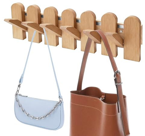 Wandgarderobe aus Holz,Garderobenhaken Garderobenleiste,Klappbare Haken im minimalistischen Design,für Flur und Garderobe, moderne Wandgarderobe aus Holz