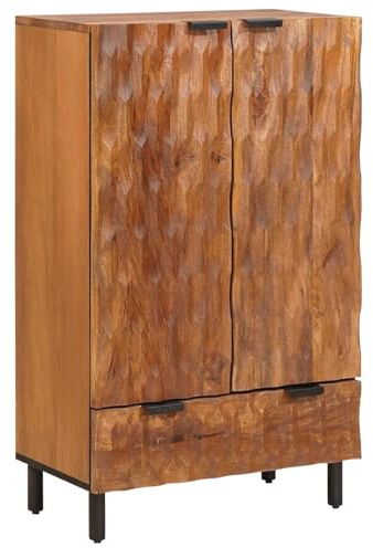 vidaXL Highboard mit Tür Akazienbraune Oberfläche 60 x 33 x 100 cm