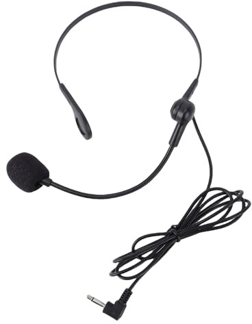 Asixxsix Wireless Headset Mikrofon, Kabelloser Kopf Mikrofon System mit 3,5 mm männlich über, verstellbares Boom-, Klar, Handheld- für Sprachverstärker Lehrer