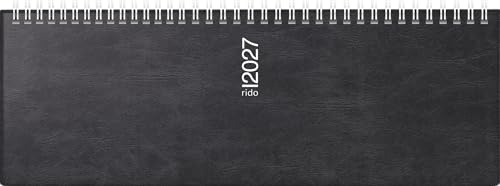 rido/idé 7036142907 Querterminbuch Mod. septant 2027 305×105 mm, Kunststoff, schwarz
