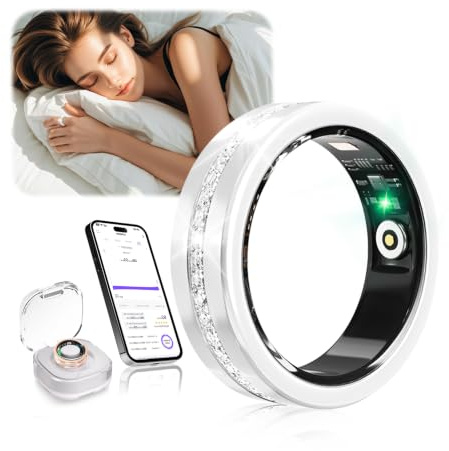2026 NO.1 Smart Ring【2,5g Ultralight – 11x Leichter als Smartwatch】【JZ 5.1-Al Nanomonitoring – 0,1%± Fehler】 24h Gesundheitsüberwachung, Ohne ABO, 5-10 Tage Akku – Smart Ring für iOS/Android Silver 9#