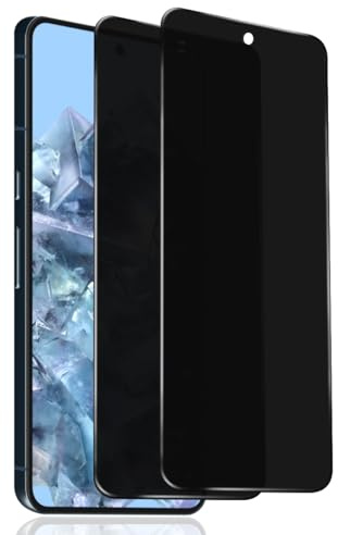 Euukzzea Protector de Pantalla de Privacidad Completo Compatible con Google Pixel 8 Pro Cristal Templado, 2 Piezas Dureza 9H Anti Espía Vidrio Templado Anti-Arañazos, Sin Burbujas