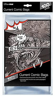 Ultra PRO Comic Bags – Aktuelles Comic-Format – 100 Stück – 6-7/8 x 10-1/2 – Archivsichere, ultra-transparente Schutzhüllen aus Polypropylen – Säurefrei – Ohne PVC – 2 Mil Stärke