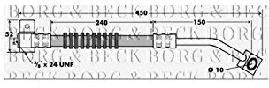 Borg & Beck BBH7411 Brake Hose To Fit Chry PT Cruiser1 6 2 0 2 2 2 4