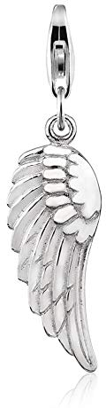 Nenalina Engelsflügel Karabiner Charm Anhänger für Bettelarmband aus 925 Sterling Silber 713070-000