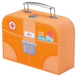 Set Dottore (9 pz) | Trudi by Sevi | Giochi in legno bambini. Kit medico pediatra per giocare. Valigetta pronto soccorso. Regalo bambini Natale | 20x8x15cm | Giochi di imitazione | modello 82963