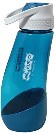 Kurgo Gourd Wasserflasche und -napf für Hunde, PVC- und BPA-frei, Fassungsvermögen: 750 ml Flasche, 250 ml Napf, Blau, 1 Count (Pack of 1)
