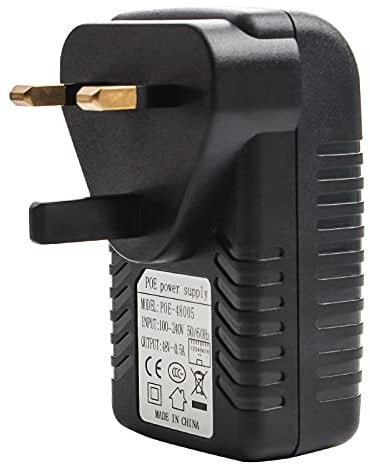 48v 0.5A POE Injector Adapter Power Supply UK Wall Plug Power over Ethernet for 48V POE Device