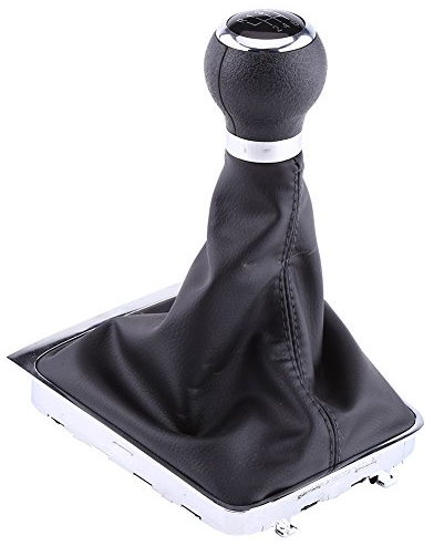 Keenso 6-Gang-Schaltknauf Schaltmanschette mit Staubschutz aus Leder