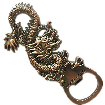 Dragon Hong Kong China Fridge Magnet Bottle Opener World City Metal 3d Strong Souvenir Tourist Gift Chinese Magnet Hand Made Craft Creative Home and Kitchen Decoration Magnetic Sticker (Hong Kong)