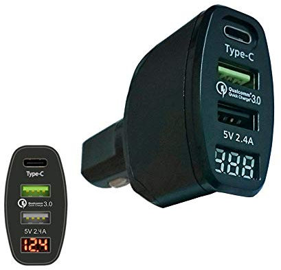 Trade-Shop KFZ-Ladegerät Netzteil Ladekabel LED Adapter 2.4A mit Schnellladefunktion für Samsung Galaxy S6 S6 Edge S6 Edge+ S7 S7 Edge S8 S8+ S9 S9+ S8 S8+