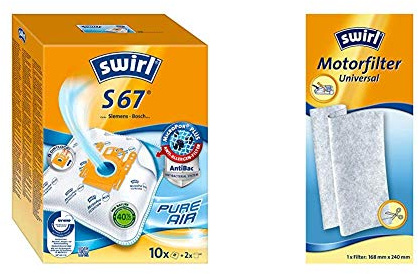 Swirl S 67 MicroPor Plus Staubsaugerbeutel für Siemens und Bosch Staubsauger + Motorfilter Universal