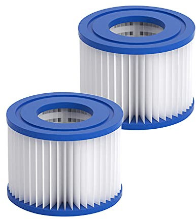 HSGAV Cartouche Filtre de Piscine 2pcs, Filtres à Cartouche de Bain à Remous, Cartouche Filtrante de Remplacement pour Spa Compatible avec Cosy Spa, Wave Spa, Clever Spa et Piscine (107x52x95mm)
