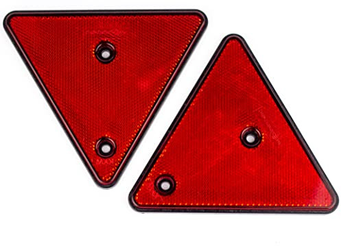 Upgrade4cars Anhänger Reflektor Set mit 2 Katzenaugen Auto Innenraum | Reflektoren selbstklebend | Rückstrahler Dreieck | witterungsbeständig & universal einsetzbar | Sommer & Winter