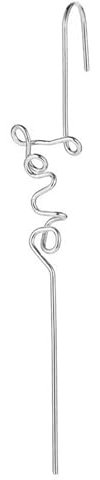 Andelaisi Letter Love Ear Cuff Wrap Earrings Silver Crawler Hook Earrings Long Piercing Ear Wrap Earrings Crawler Hook Earrings Personlized Ear Hook Ear Pin Earrings Jewelry for Women and Girls