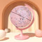JOWHOL Globe rose pour enfants apprenant les globes lumineux du monde avec support et illustrations d'animaux, globe terrestre pour décoration de chambre de fille, outil éducatif, cadeau