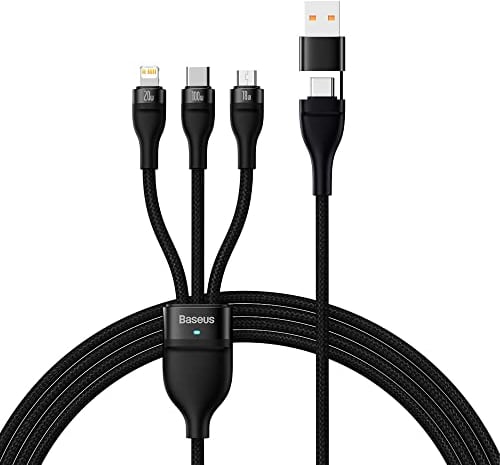 Baseus 3in1 USB Kabel Flash Series 2, USB-C + Micro USB + Lightning, 100W, 1,2m (Schwarz)