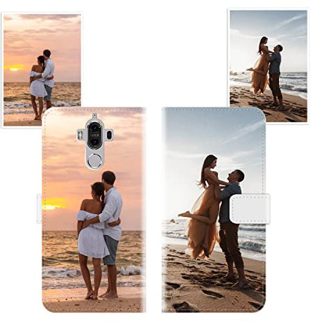Sunrive Coque personnalisée Compatible avec Huawei Mate 9, Personnalisable avec Votre Propre Image,Photo,Texte,DIY Leather Housse Étui PU Cuir + Tour de Cou Telephone Universelle