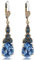 Jugendstil Ohrringe Gold Blau Markenkristalle aus Österreich NOBEL SCHMUCK